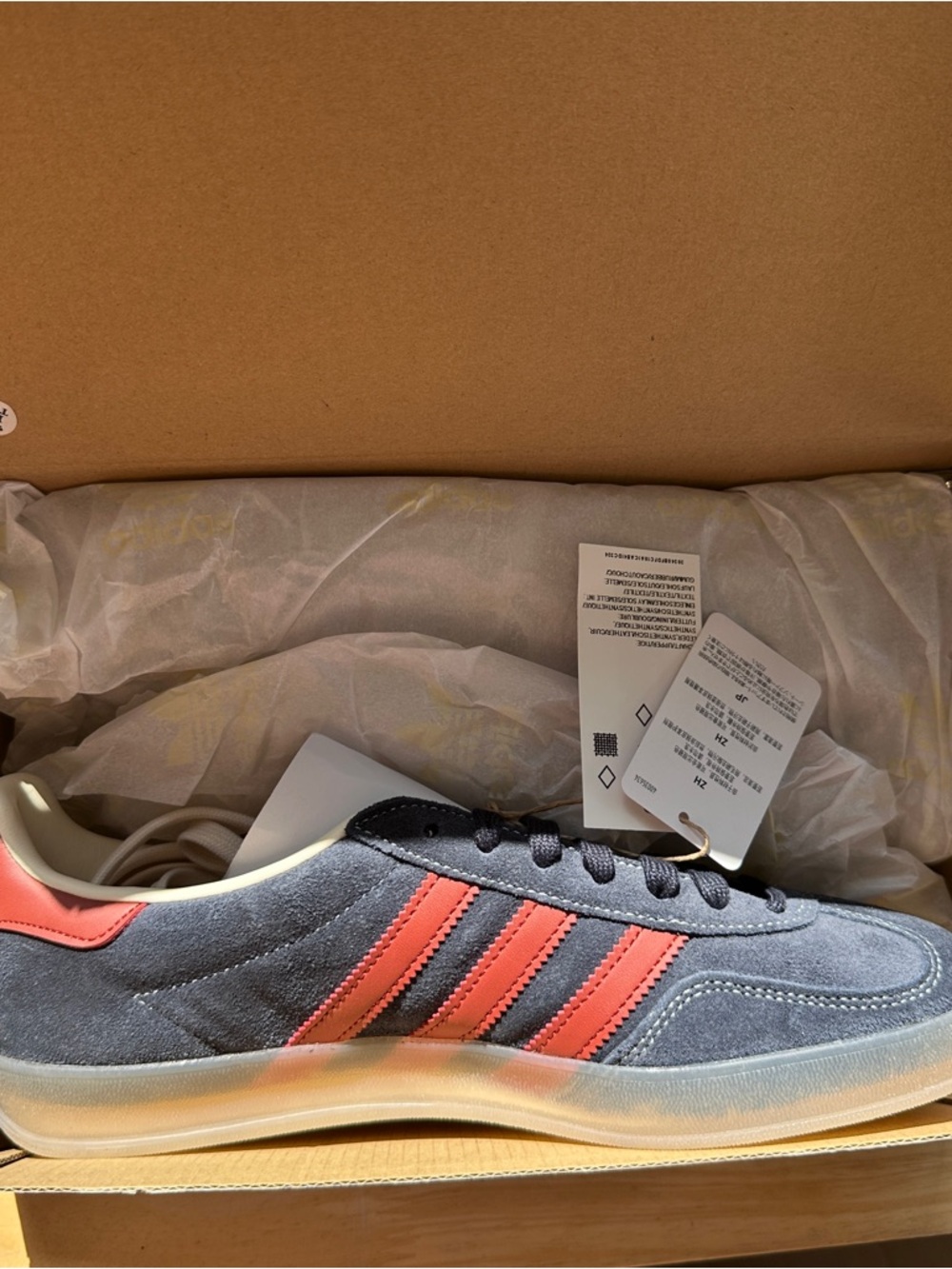 adidas Gazelle indoor suede Sneakers legend ink Navy Suede with Red Stripes New - Picture 12 of 16